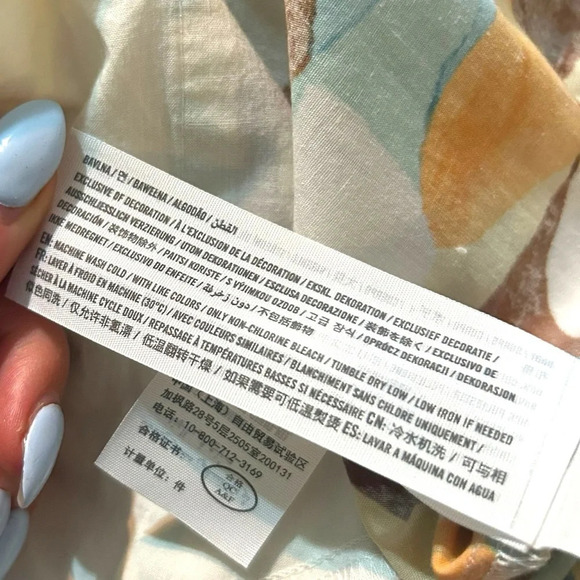 Abercrombie & Fitch Abstract Printed Dress Strappy Size Medium Brown Orange Blue - Picture 16 of 16